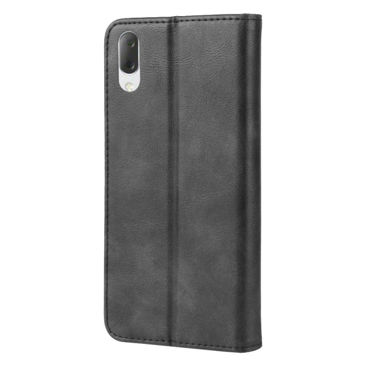 Magnetic Snap Retro Crazy Horse Texture Horizontal Flip Leather Case for Sony Xperia L3, with Holder & Card Slots & Photo Frame (Black)