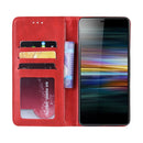 Magnetic Snap Retro Crazy Horse Texture Horizontal Flip Leather Case for Sony Xperia L3, with Holder & Card Slots & Photo Frame (Red)