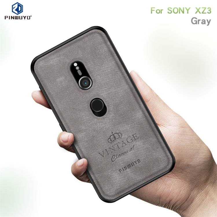 PINWUYO Shockproof Waterproof Full Coverage PC + TPU + Skin Protective Case for Sony Xperia XZ3 (Grey)