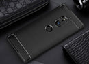 For Sony Xperia XZ2 Brushed Texture Carbon Fiber Shockproof TPU Protective Back Case(Black)