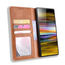 Magnetic Buckle Retro Texture Horizontal Flip Leather Case for Sony Xperia 10 Plus, with Holder & Card Slots & Wallet (Brown)