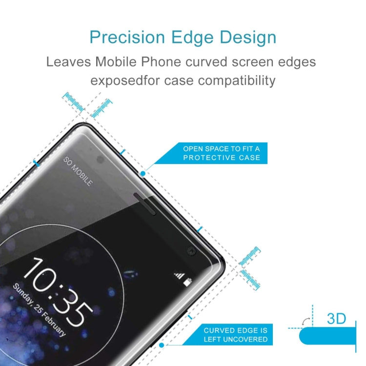2 PCS for Sony Xperia XZ2 0.3mm 9H Surface Hardness 3D Explosion-proof Tempered Glass Screen Film