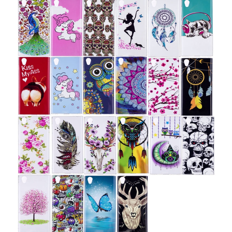 For Sony Xperia L1 Noctilucent Butterfly Pattern TPU Soft Back Case Protective Cover