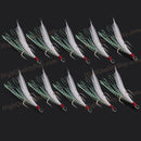 10 Pcs Lures Baits Treble Hooks with Feather Outdoor Use For Fishing Hot
