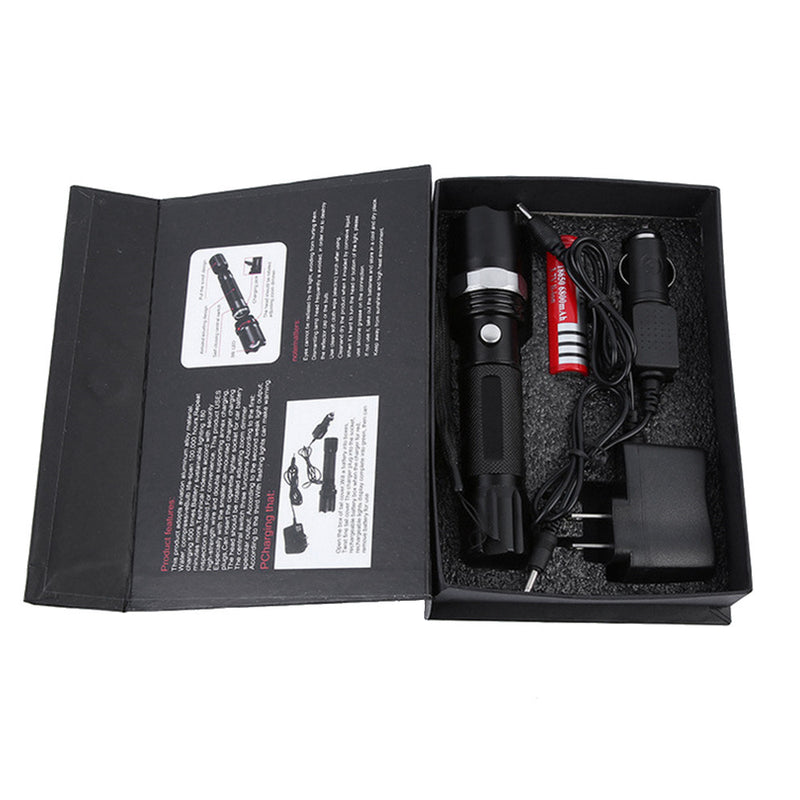 1 x Aluminum Alloy Ultra Bright LED Flashlight 18650 Rechargeable Torch Lanterna