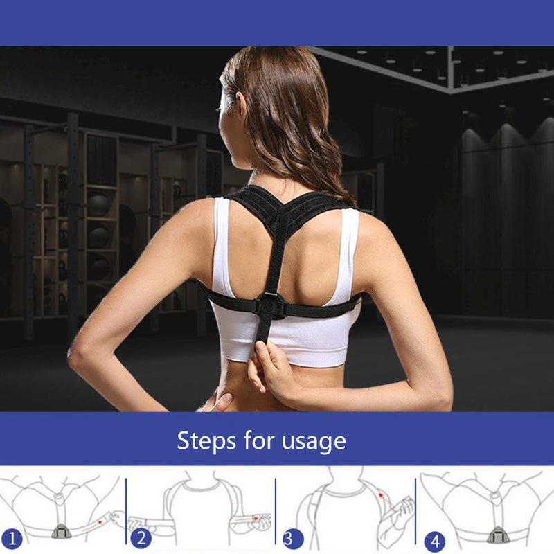 1x Adjustable Support Belt Posture Corrector Clavicle Spine Back Shoulder Best