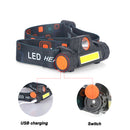 Rechargeable Headlight Powerful 1200mAh Waterproof 18650 Battery COB LED