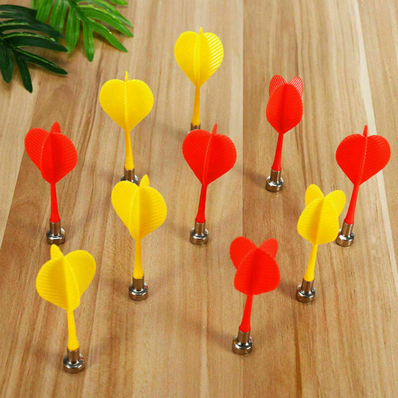 10pcs Magnetic Bullseye Target Game Plastic Flat Tips Darts Double Sided Dart