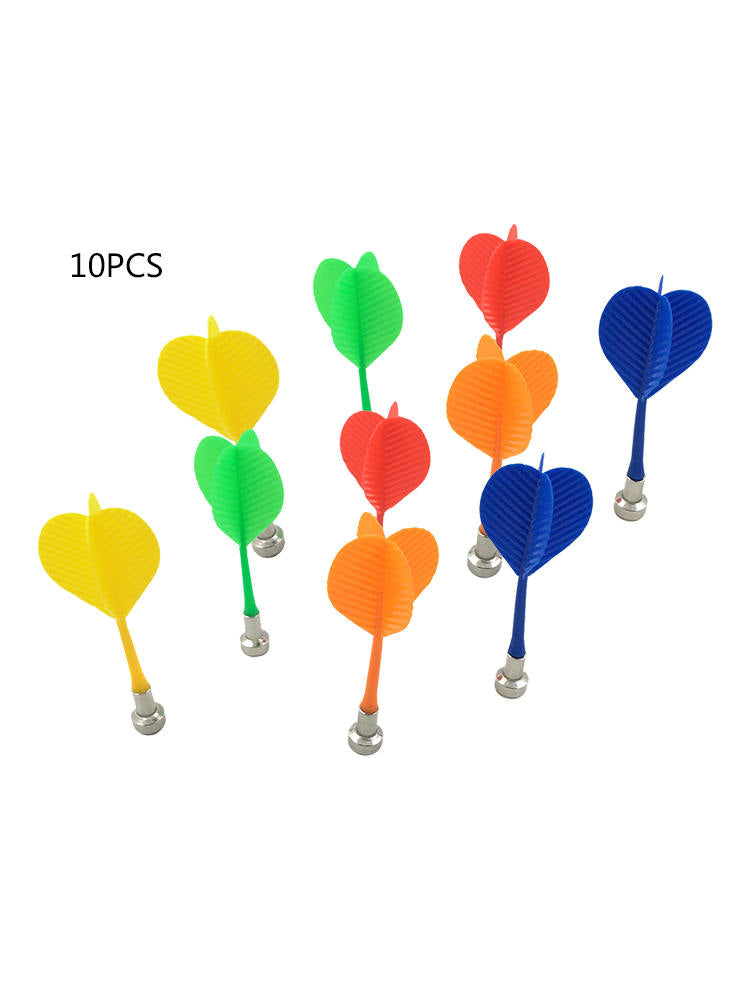 10pcs Magnetic Bullseye Target Game Plastic Flat Tips Darts Double Sided Dart