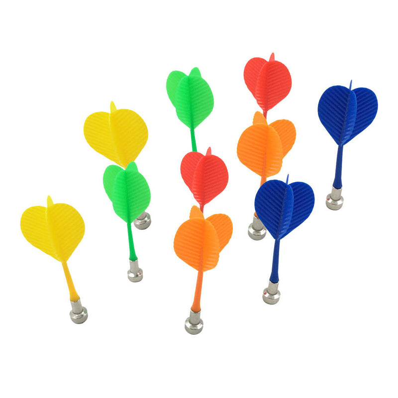 10pcs Magnetic Bullseye Target Game Plastic Flat Tips Darts Double Sided Dart