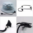 Cap wear Retainer Hat Leash Clip Holder Black Nylon Cord Strap Plastic New