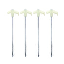 4x Outdoor Camping Tent Pegs Stainless Steel Luminous Screws Ground Standing Kit
