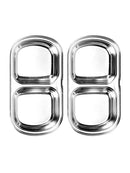 2*Lattice Soy Sauce Dish Divided Serving Dish Vinegar Sauce Dish Plate Tray