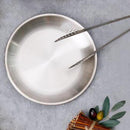 2 pcs Stainless Steel Flat Dish Plates Double Insulated Thick Platters 14cm