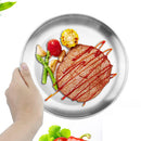 2 pcs Creative Multi-function Plate Kitchen Stainless Steel Dinner Plate Indoor