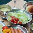 2 pcs Creative Multi-function Plate Kitchen Stainless Steel Dinner Plate Indoor