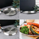 2 pcs Stainless Steel Flat Dish Plates Double Insulated Thick Platters 14cm