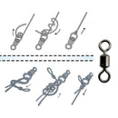 100x Ball Bearing Swivels Double Round Split Fishing Connectors Stainless 1-12#