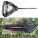 Folding Handle Fishing Landing Net 3 Section Extending Pole Aluminum Handle