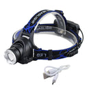 T6 LED Head lamp Head Light Torch Zoomable 18650 Battery Fishing Flashlight