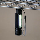 900LM COB+T6 LED Flashlight USB Rechargeable 3/4 Modes Tail Magnet Torch Light