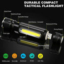 900LM COB+T6 LED Flashlight USB Rechargeable 3/4 Modes Tail Magnet Torch Light