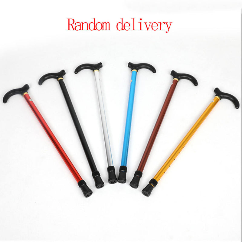 Folding Handle Cane Adjustable Retractable Stick Hiking Walking Travel