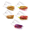 5 *10g Spinnerbait Black Large Mouth Bass Fish Metal Bait Sequin Beard Useful