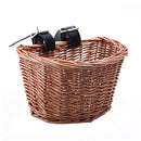 1x Bicycle Bike Front Handlebar Round Brown Wicker Cycle Shopping Basket (L) Hot