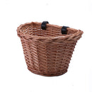 1x Bicycle Bike Front Handlebar Round Brown Wicker Cycle Shopping Basket (L) Hot
