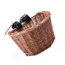 1x Bicycle Bike Front Handlebar Round Brown Wicker Cycle Shopping Basket (L) Hot
