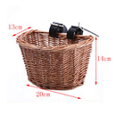 Bicycle Bike Front Handlebar Round Brown Wicker Cycle Shopping Basket (XS)