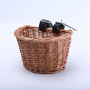 1*Bicycle Bike Front Handlebar Round Brown Wicker Cycle Shopping Basket (XS) New