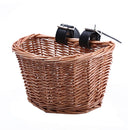 Bicycle Bike Front Handlebar Round Brown Wicker Cycle Shopping Basket (XS)