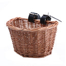 1*Bicycle Bike Front Handlebar Round Brown Wicker Cycle Shopping Basket (XS) New