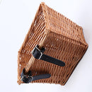 Bicycle Basket Kids,Bicycles Cane Woven Rectangular Basket with Leather Straps