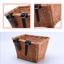 Bicycle Basket Kids,Bicycles Cane Woven Rectangular Basket with Leather Straps