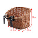 Handmade Wicker Bicycle Front Basket with Leather Straps Rattan Handlebar Bag