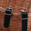 Handmade Wicker Bicycle Front Basket with Leather Straps Rattan Handlebar Bag