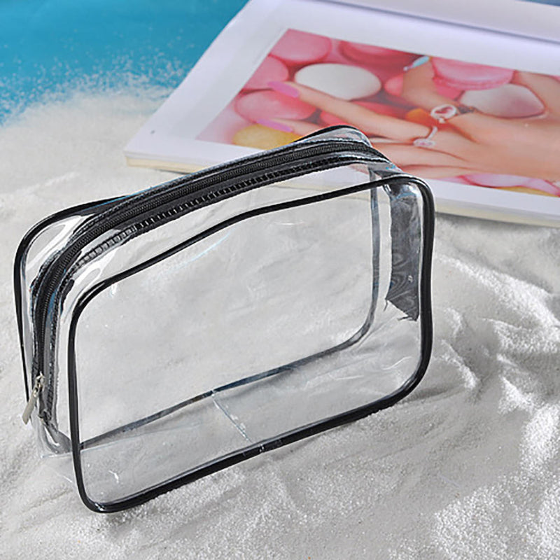 3X Women Clear Transparent PVC Cosmetic Make Up Travel Toiletry Storage Bag