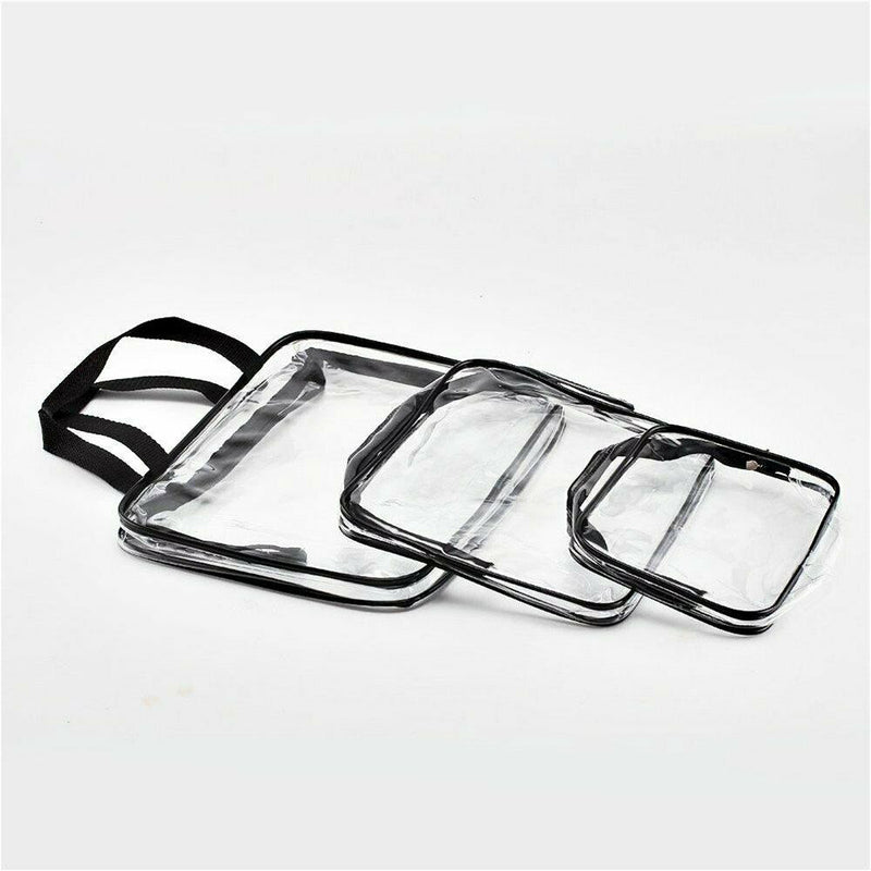 3X Women Clear Transparent PVC Cosmetic Make Up Travel Toiletry Storage Bag
