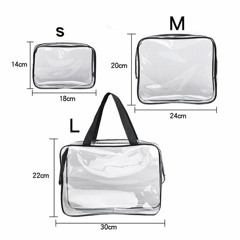 Transparent PVC Zipper Makeup Cosmetic Pouch Bag Travel Toiletry Storage-Case