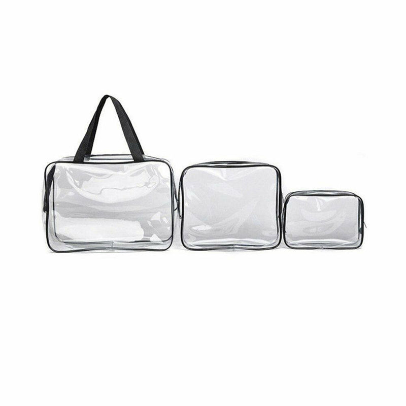 Transparent PVC Zipper Makeup Cosmetic Pouch Bag Travel Toiletry  elsd