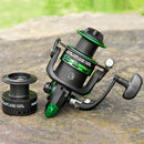 Spinning Reel Fishing Roller Rod Long Shot Salt Water Sea Black Metal Spool Carp