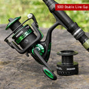 Spinning Reel Fishing Roller Rod Long Shot Salt Water Sea Black Metal Spool Carp