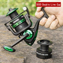 Spinning Reel Fishing Roller Rod Long Shot Salt Water Sea Black Metal Spool Carp