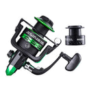 Spinning Reel Fishing Roller Rod Long Shot Salt Water Sea Black Metal Spool Carp