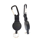 Heavy Duty Retractable Key Chain Carabiner Metal Pull Ring Reel Steel Cord