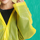 Yellow Clear Raincoat Jacket Poncho Rain Coat EVA Rainwear Hooded Waterproof