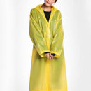 Yellow Clear Raincoat Jacket Poncho Rain Coat EVA Rainwear Hooded Waterproof